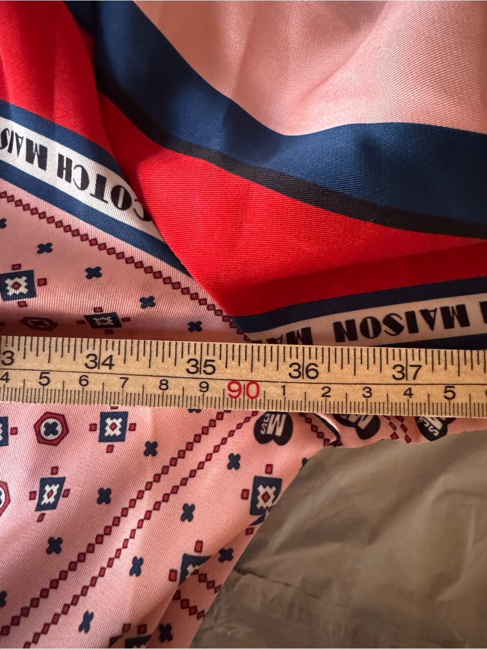 Scotch & Soda Thalia Scarf Print Pleated Midi Dress Pink Large - Picture 14 of 16